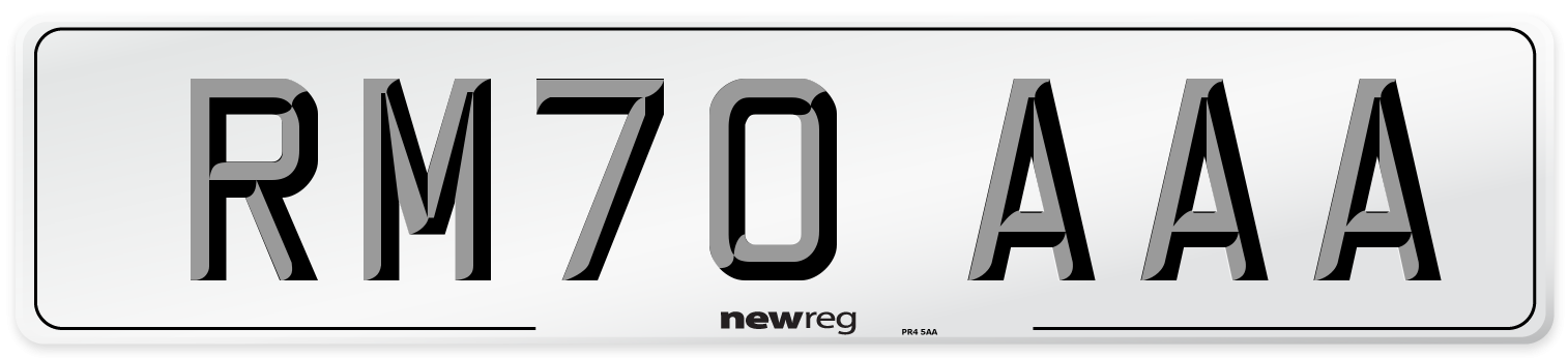 RM70 AAA Number Plate from New Reg